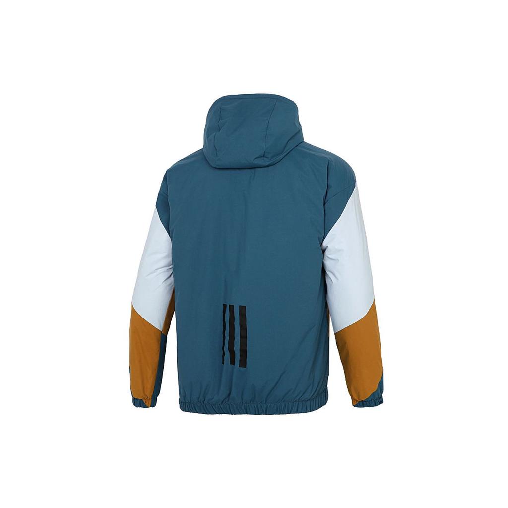 Adidas Теплая хлопковая куртка с цветными блоками, мужская верхняя одежда, цвет милитари-синий GT7396