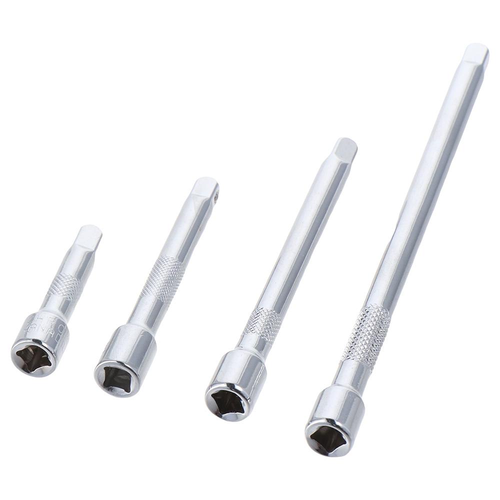 4 Piece 1/4 Inch Socket Extension Set Premium Chrome for Ratchet Wrench Universal Joint Socket
