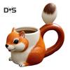 Кофейная чашка в виде белки, 3D-кружка для чая в виде милой лисы, креативная чашка с изображением животных, креативный подарок на день рождения для друзей и детей