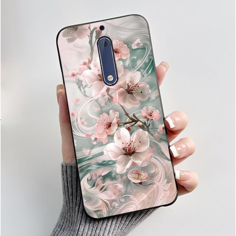 Чехол Для Nokia 5 Эстетичный Модный Милый Кот Мультяшный Черный Мягкий ТПУ Чехол для Телефона Для Nokia 5 Чехол-Бампер TA-1053 TA-1024
