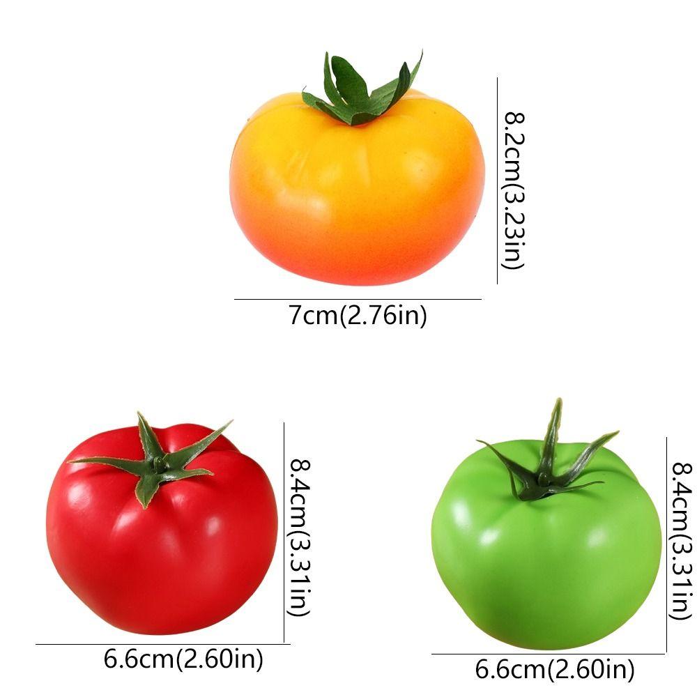 5pcs Mini Artificial Tomato Ornament Lifelike Fake Vegetables Props Fruit Shop Decoration