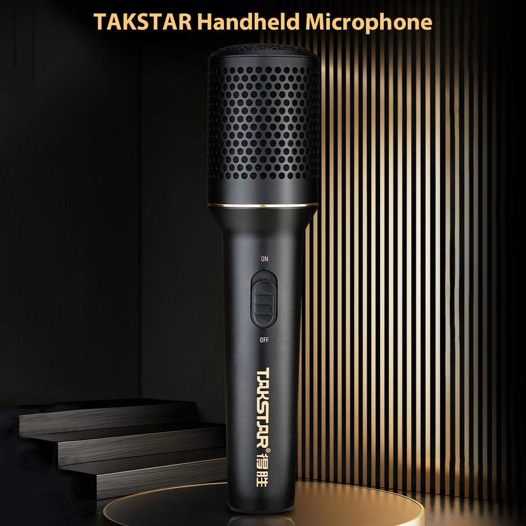 Takstar Ручной кардиоидный динамический вокальный микрофон, проводной микрофон XLR с выключателем питания и выключения