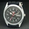 ОТРЕМОНТИРОВАННЫЕ МУЖСКИЕ ВИНТАЖНЫЕ ЧЕРНЫЕ ЧАСЫ SEIKO 5 AUTOMATIC 6309A JAPAN a442434-1