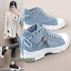 Fashion Canvas Ladies Casual Shoes High Top Woman Sneakers Lace Up Platform Sports Shoes Women's Breathable Fashion Tennis Spring Summer
