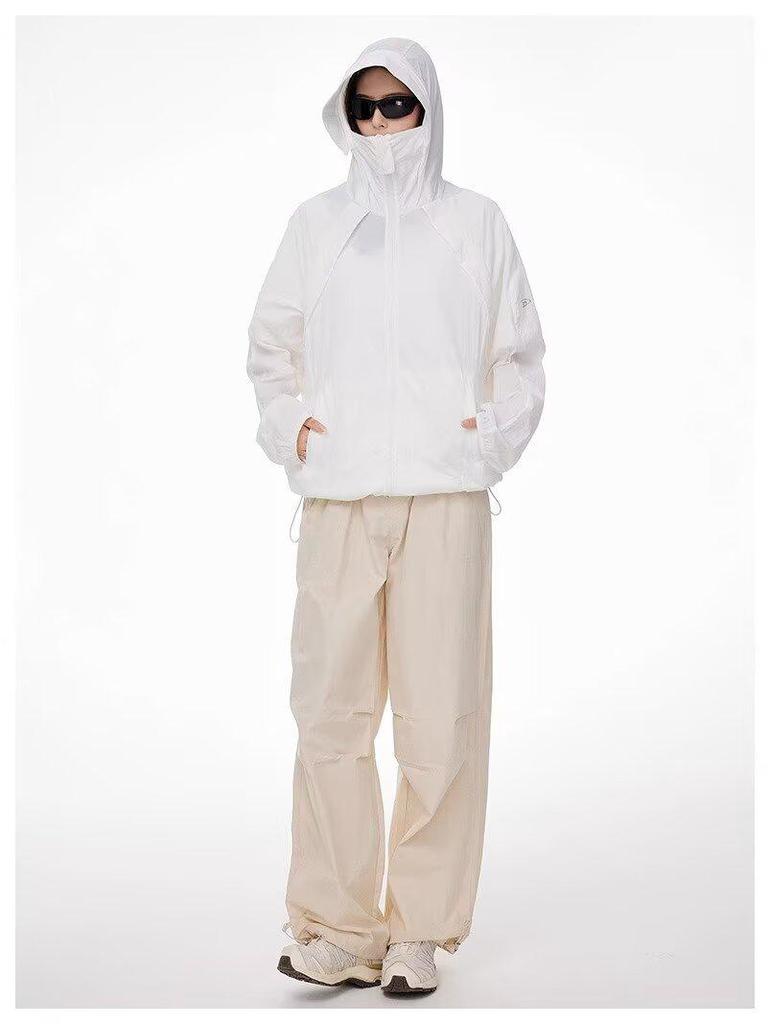 Ретро Хип-Хоп Унисекс Тонкая Куртка с Капюшоном - UPF50+ Быстросохнущая Защита от Солнца