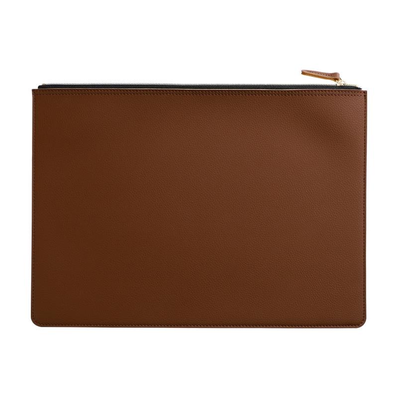 A4 Waterproof Leather Briefcase & Document Folder with PU Zipper