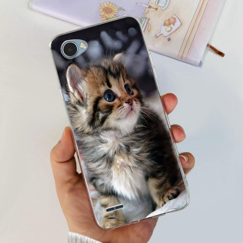 For LG Q6 Q6a Q6+ M700 X600K X600L X600S Cute Flower Cat Painted Phone Case For LG Q6 Plus Q 6 Alpha Soft Silicone TPU Cases