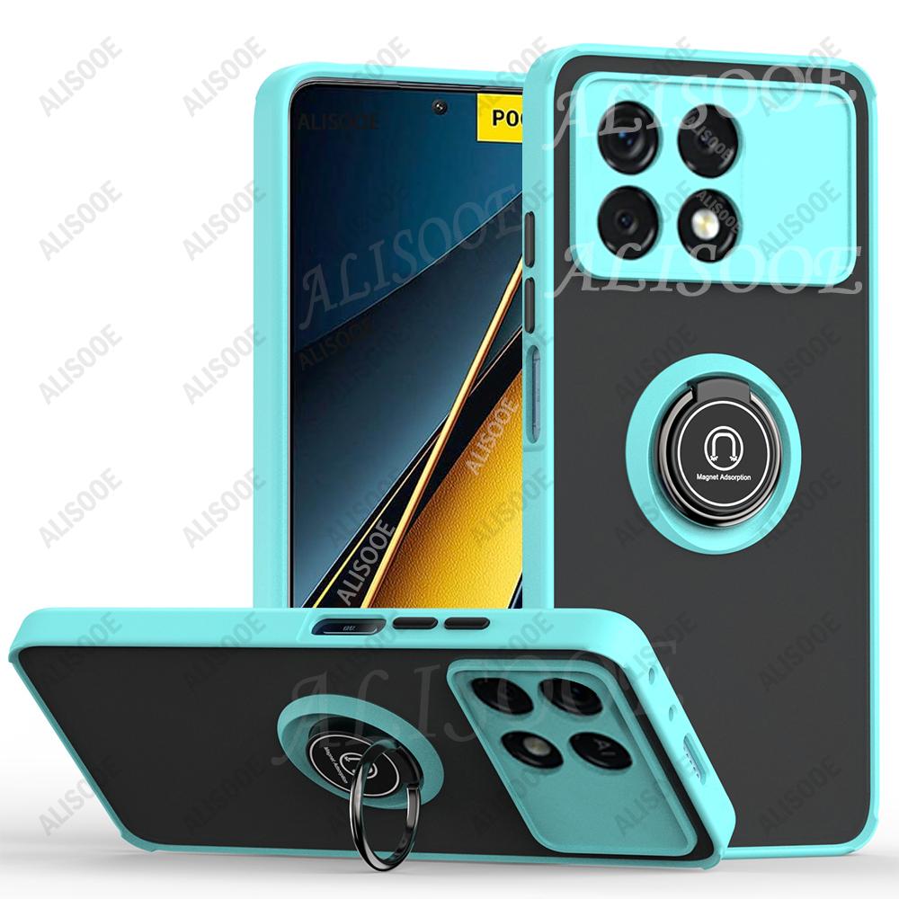 Чехол Kickstand для POCO X7 Pro F7 F6 F5 X6 Pro Чехол Бронированный с Держателем-Кольцом Защитная Крышка для Xiaomi Redmi K70 Ударопрочный Чехол