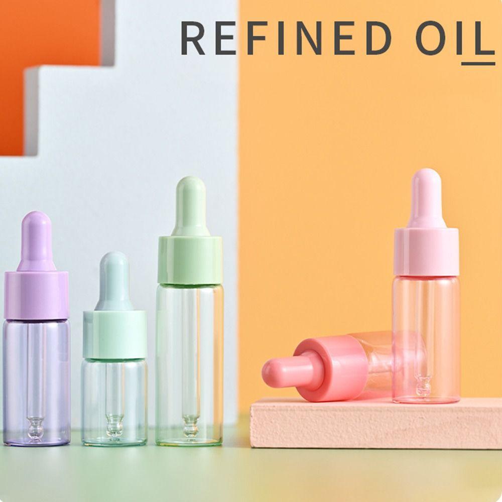 Набор из 7 многоразовых мини-флаконов-капельниц, цвет макарон, пустые стеклянные флаконы для эфирных масел, завинчивающаяся крышка, многоразовые