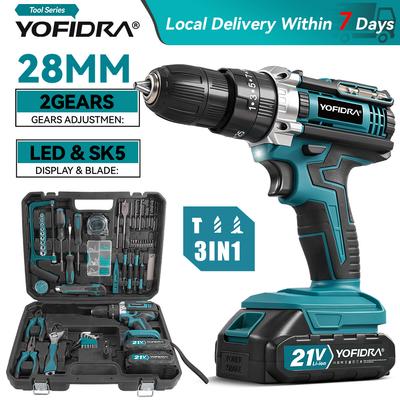 60 Н·м l 25+3 Крутящий момент Электрическая ударная дрель Аккумуляторная электрическая отвертка С набором инструментов 32/53 шт. Электроинструмент для аккумулятора 21 В