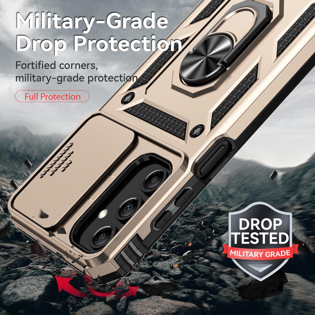 Бронированный чехол для телефона Samsung Galaxy A15/Samsung Galaxy A15 5G, защита объектива камеры, противоударный чехол с металлическим кольцом-подставкой