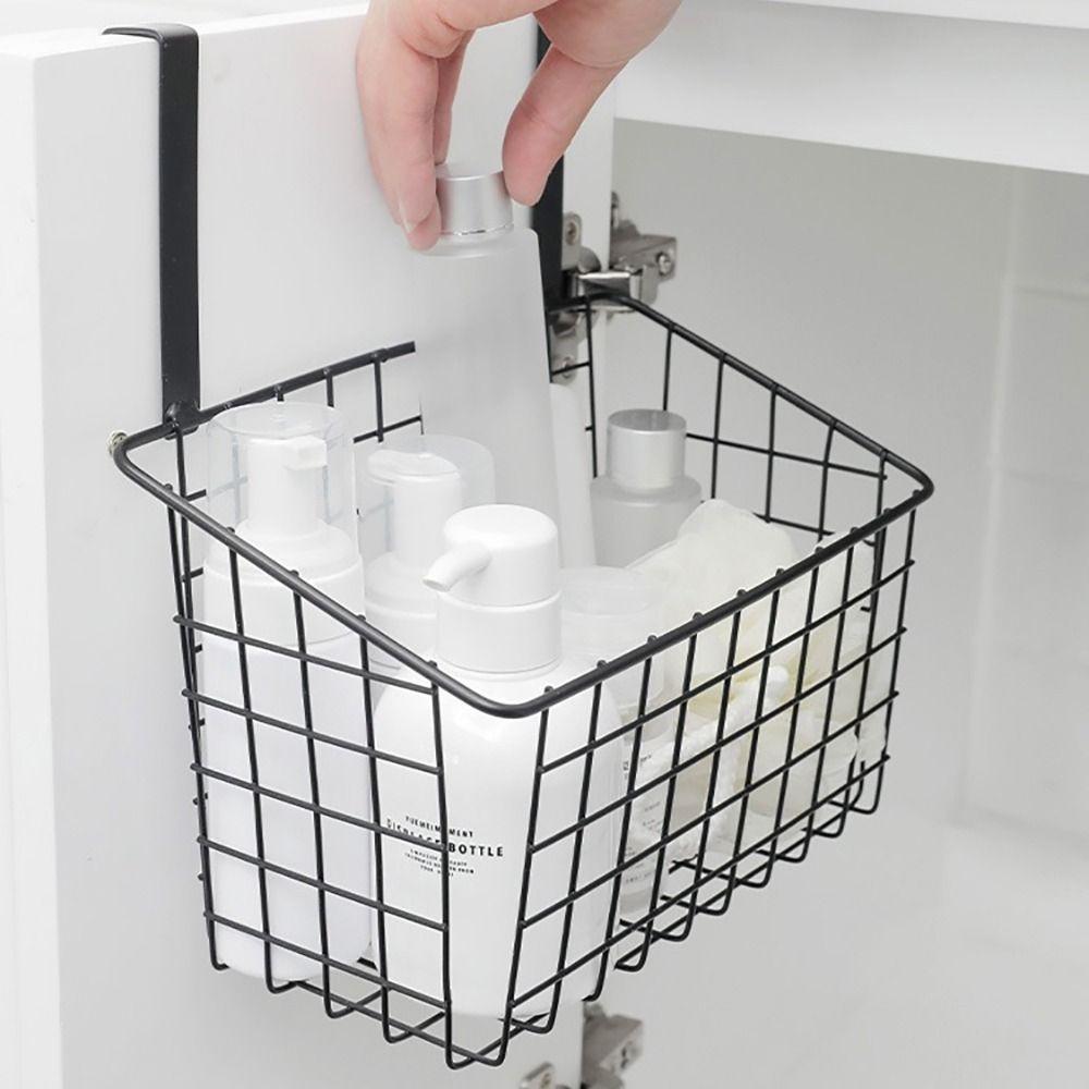1Pcs Black White Iron Storage Basket Grid Kitchen Storage Rack  Seasoning Bottle