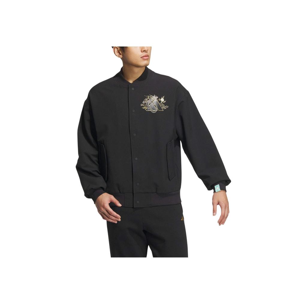 Adidas Куртка серии Originals FW23 Dragon Year CNY с логотипом дракона, верхняя одежда унисекс, черная JE3501
