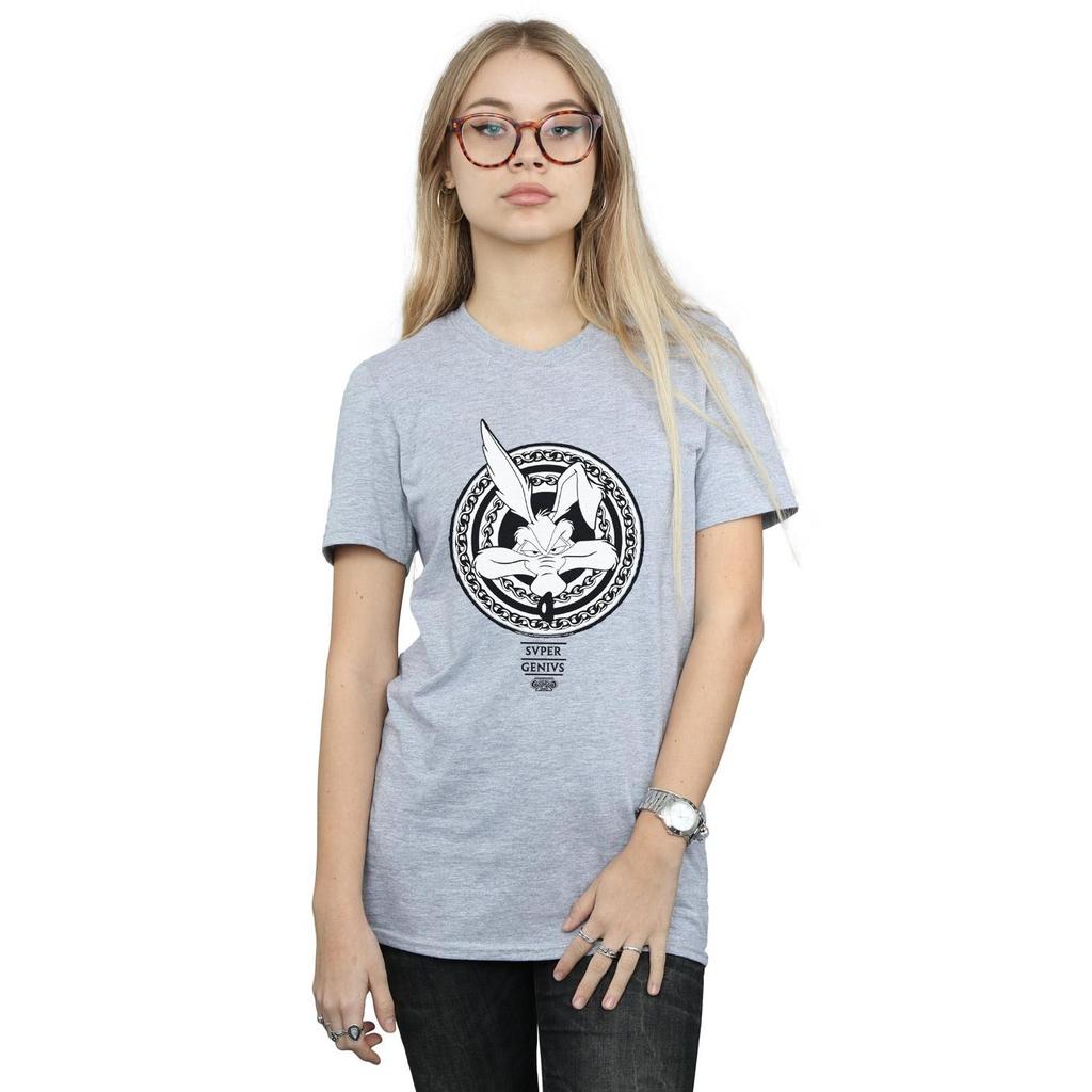 Looney Tunes Womens/Ladies Wile E Coyote Super Genius Cotton Boyfriend T-Shirt