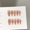 Pure‑Handmade Finished Press‑On Nails Pink‑Blush Firework‑Style Light‑Luxury Rhinestone Sparkling False Nail Patches