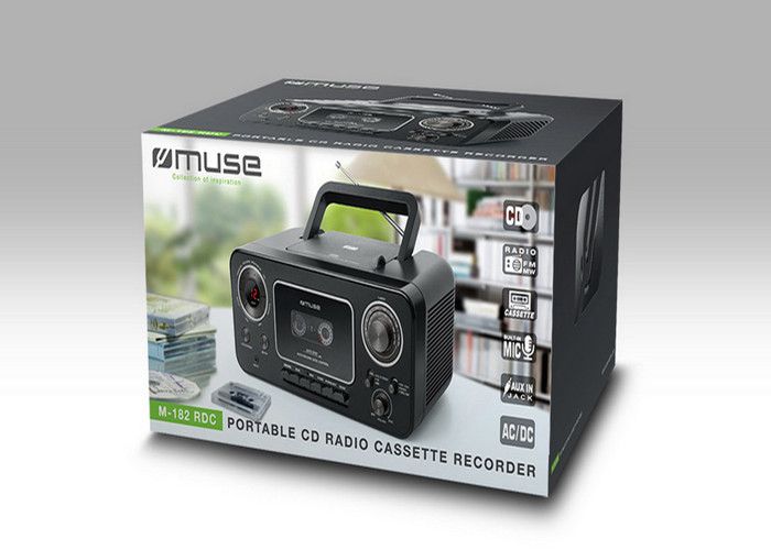 Boombox - MUSE - Radio CD K7 M 182 RDC - Lecteur CD, Radio, Enregistreur de cassette - Microphone intégré