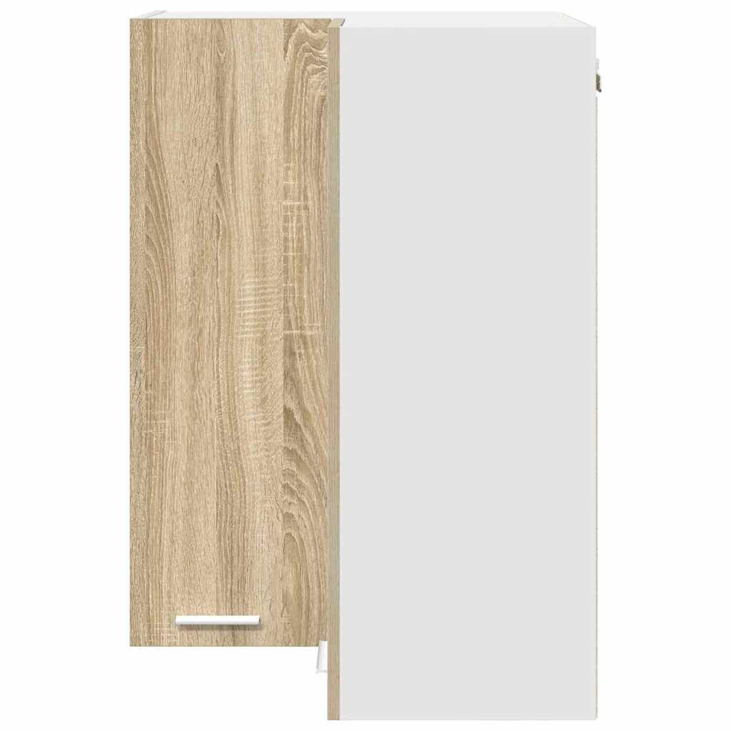 Hanging Cabinet with Storage Sonoma Oak and White 57 x 57 x 80 cm
