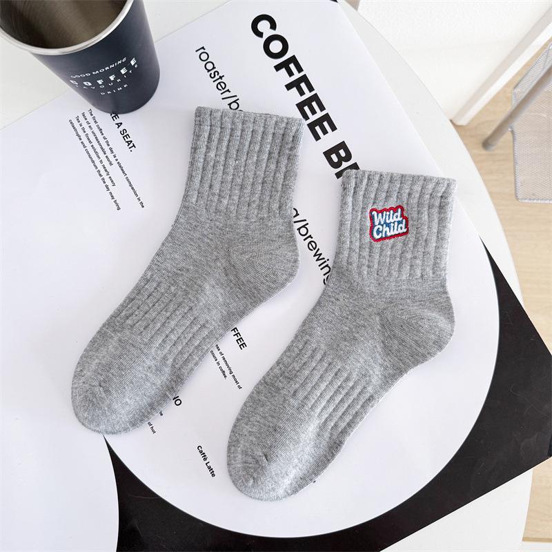 Cityboy Корейские вышитые носки средней длины - Модные, дышащие спортивные носки для мужчин и женщин