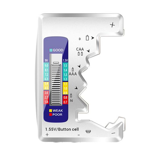 Тестер батареи ЖК-дисплей Индикатор питания Батарейки не требуются AAA AA 9 В Детектор батарей для домашнего использования
