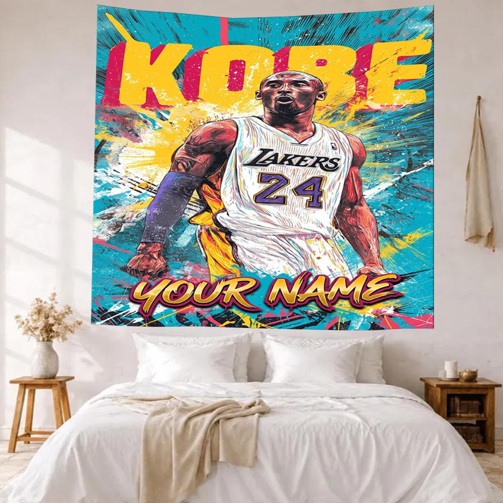 Kobe Custom Your Name Wall Decor Tapestry Art For Pet Memorial Birthdaywedding Party Backdrop Family Gift