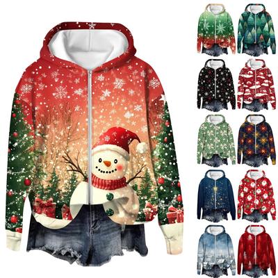 Куртки для женщин Пальто с длинным рукавом на молнии с принтом Верхняя одежда Повседневные куртки