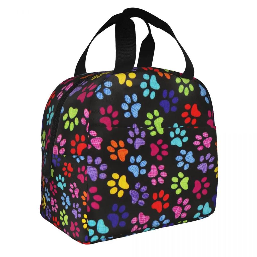 Милая сумка для ланча с изображением костей и лап собаки, термохолодильник, изолированный ланч-бокс для женщин, детей, школы, работы, пикника, сумки для еды