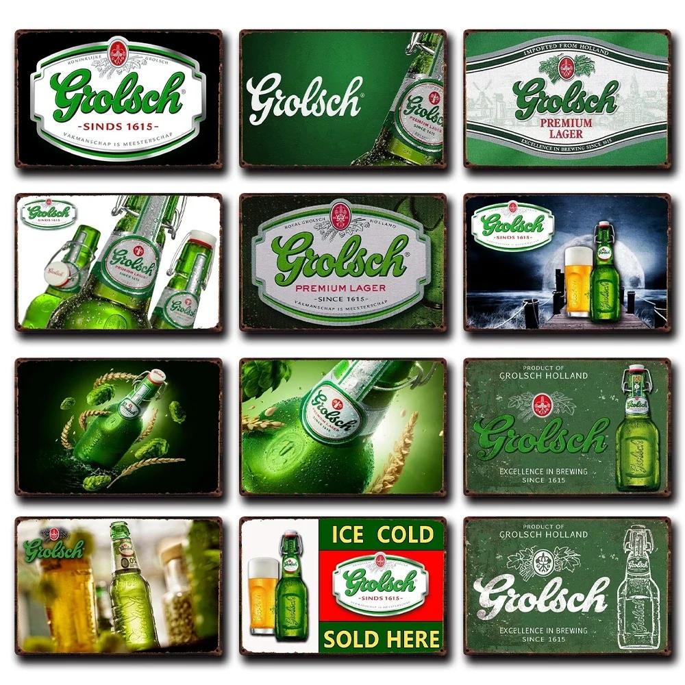 [Kelly66] Grolsch Herfst Bok Ледяное Пиво Здесь Металлическая Табличка Декор Дома Картина Размер 20*30 СМ Dy221