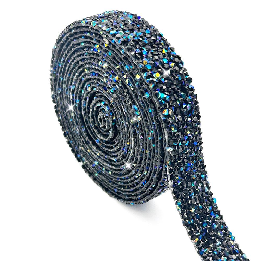 Лента со стразами из смолы шириной 3 см, длина 3 ярда, клейкая основа, самоклеящаяся, бриллиантовая наклейка, термозакрепляющаяся, для приклеивания утюгом