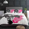 Animal Zebra Stripes Heart Shaped Black Bedding Set 3pcs Duvet Cover Pillowcase Quilt Cover Double Bed Set Home Textile