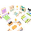 Dollhouse Furniture Simulation Kids House Play Toy Wooden Dollhouse Room Miniature Toy Pretend Girls Birthday Gifts