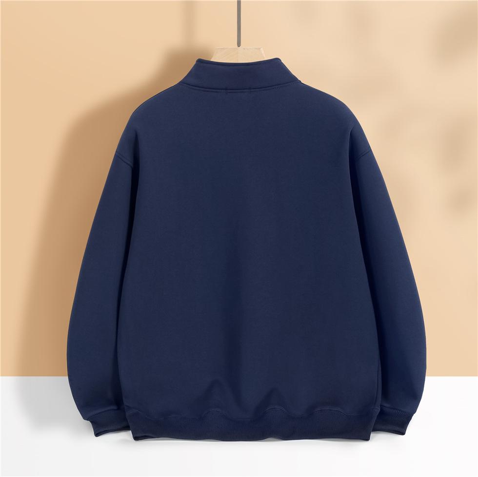 Autumn/Winter Pearl Series Fleece Stand Collar  Sweater, Casual Cardigan Zipper Long Sleeved Couple Clothes,Trendy Brand  Unisex