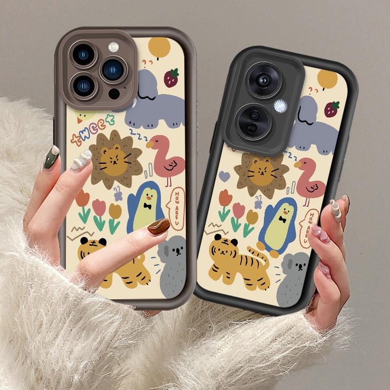 Мультяшный лев тигр животные милый принт модный чехол гибкий мягкий силиконовый чехол TPU полная задняя крышка для iPhone Samsung