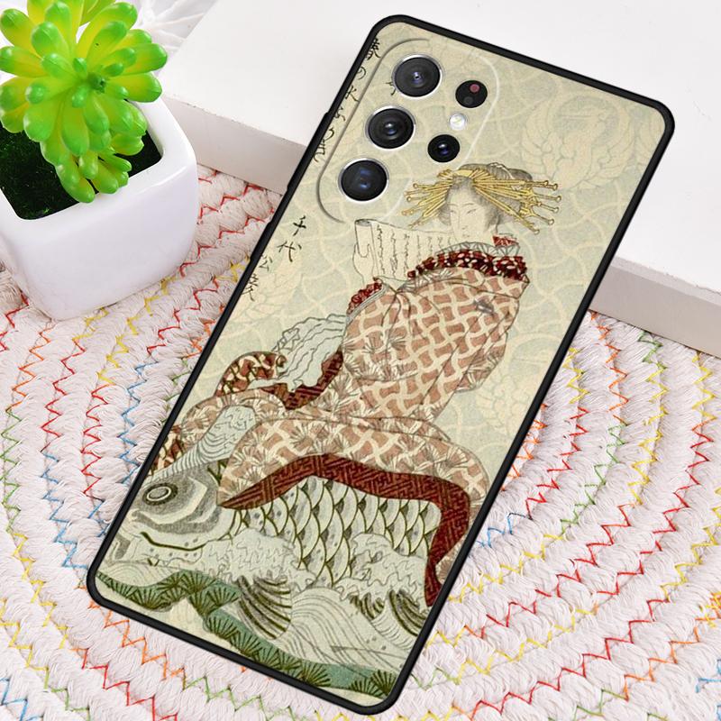 Чехол в японском стиле с гейшей, дразнящей кошку, для Samsung Galaxy note 10 pro S26 S25 S24 S23 S22 S21 Plus Ultra