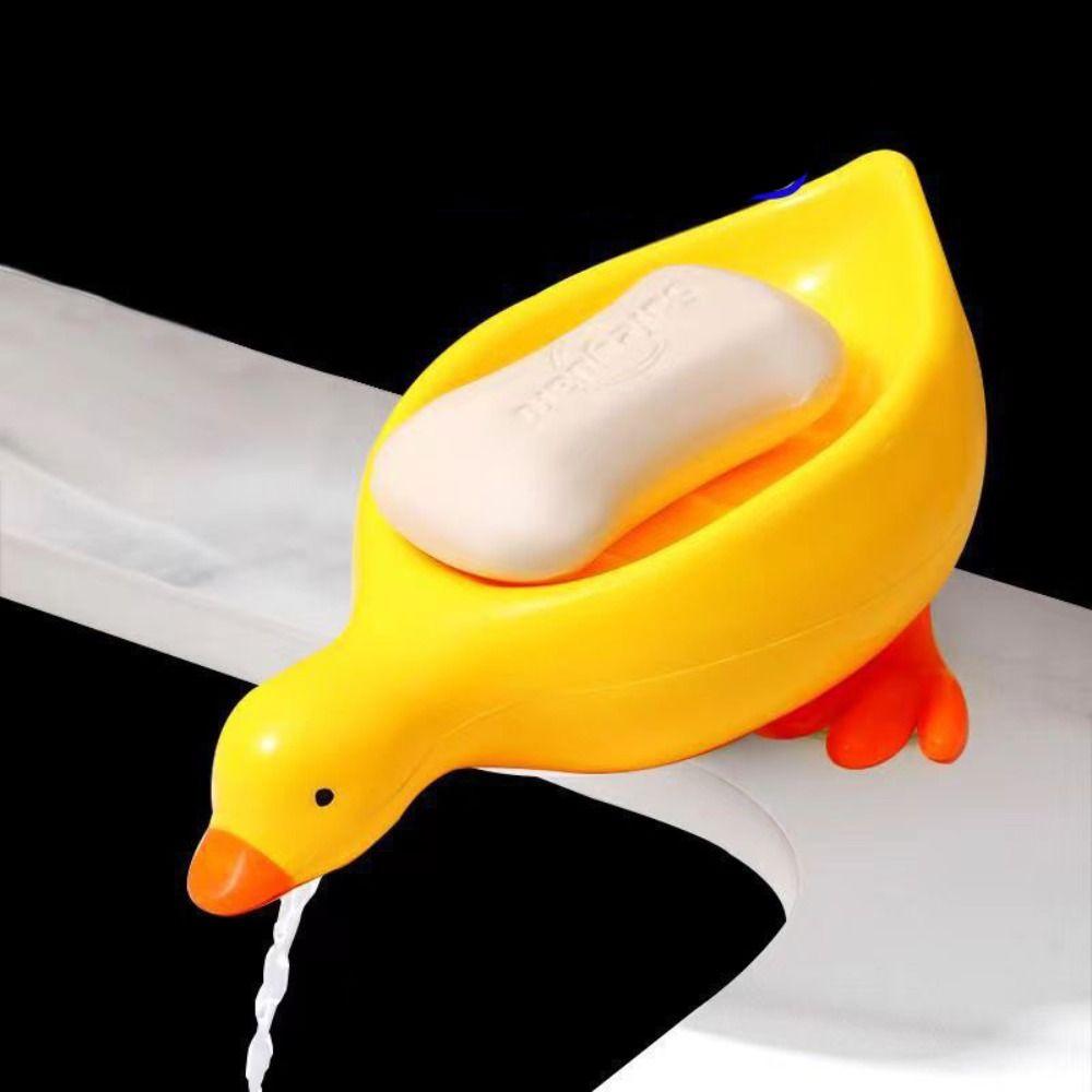 Yellow Duck Shape Soap Dishes Drainable Soap Holders Drain Box Soap Box Kitchen