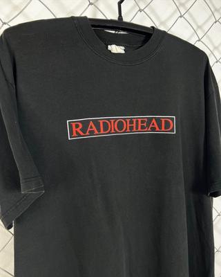 Radiohead Мировой тур 2000-е Винтажный Логотип Черная Унисекс Футболка Репринт WA2492 Унисекс Футболка