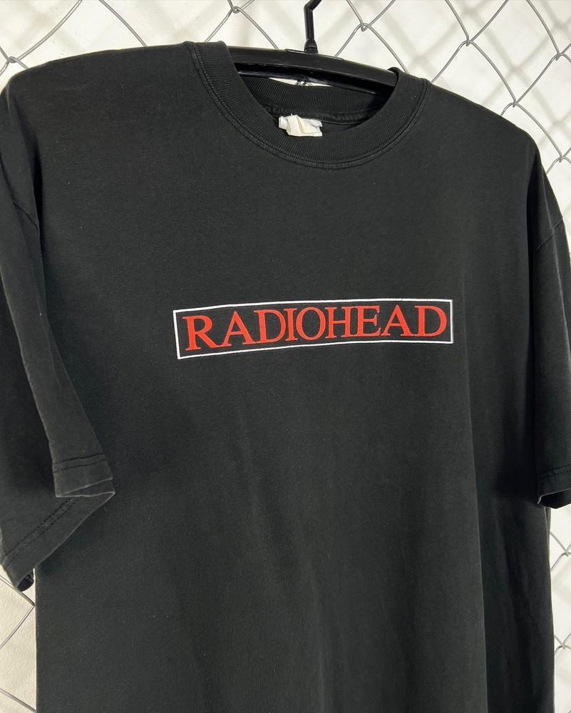 Radiohead Мировой тур 2000-е Винтажный Логотип Черная Унисекс Футболка Репринт WA2492 Унисекс Футболка