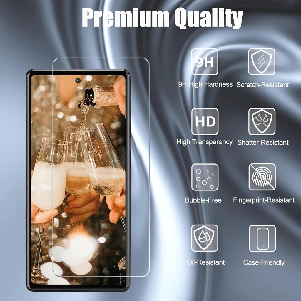 Защитное стекло премиум-класса из закаленного стекла для Google Pixel 9/9pro/8/8a/8pro/7/7a/6/6a, устойчивое к царапинам, установка без пузырьков, простота установки
