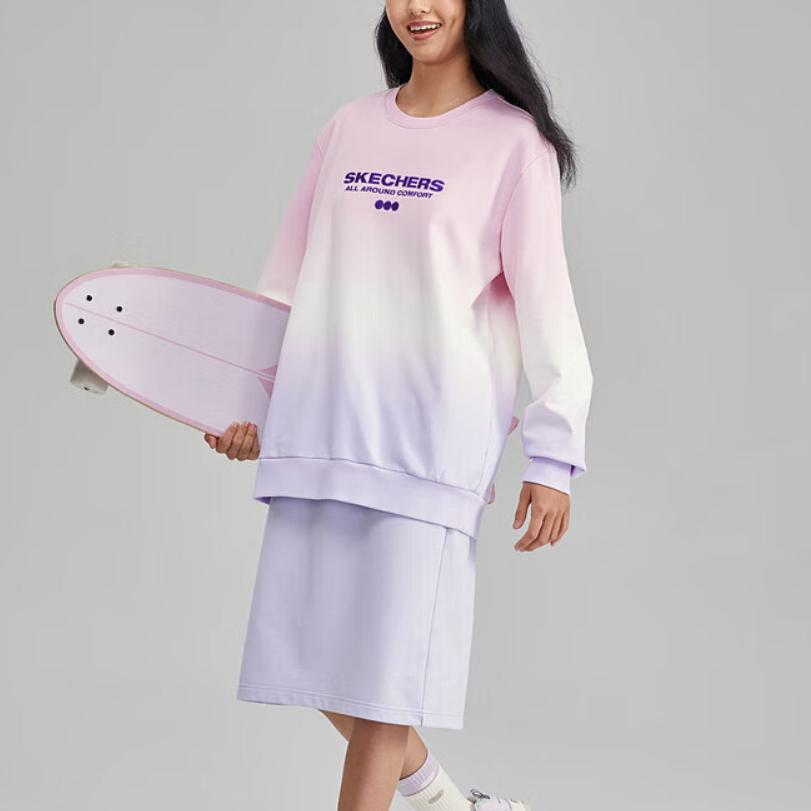 Skechers Свитшот с градиентом и буквой Унисекс свитшот Розово-фиолетовый L423U054-03K5