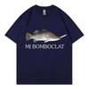 Смешная футболка с мемом Mi Bomboclat Fish, с коротким рукавом, для студентов и студенток, парный наряд, чистый хлопок