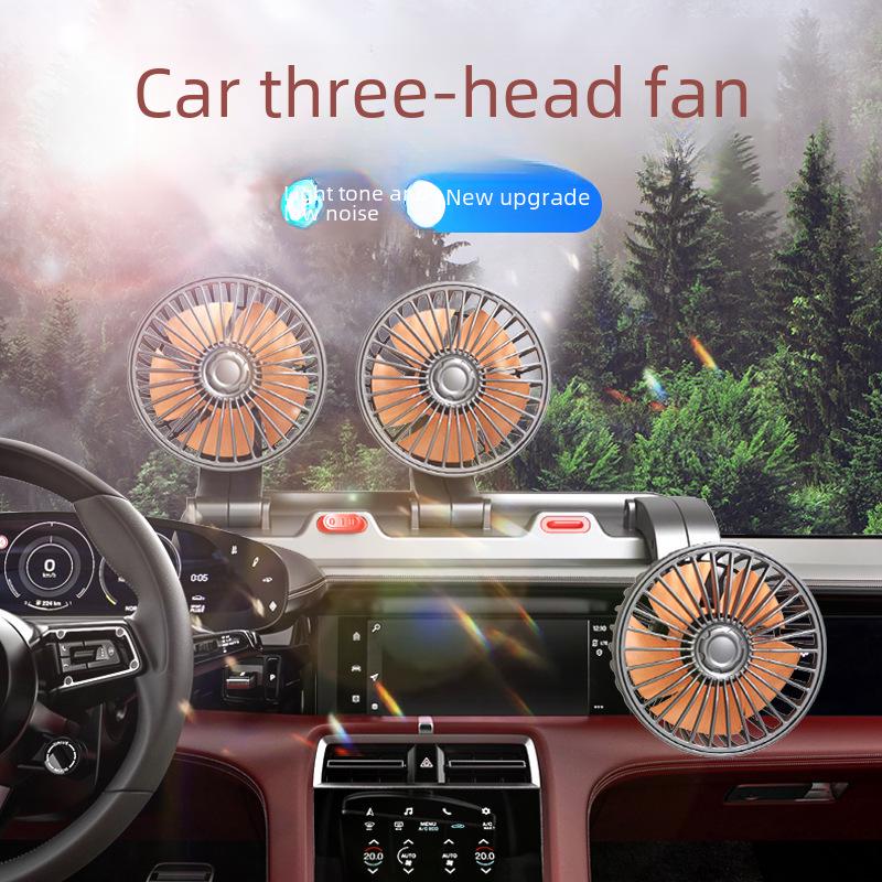 Двухголовый USB-электрический автомобильный вентилятор: 12 В/24 В Сильный ветер для грузовиков