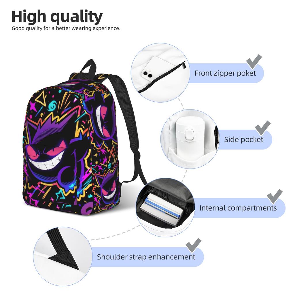Модный рюкзак Pokemon Mochilas для повседневных путешествий с застежкой-молнией Rucksack