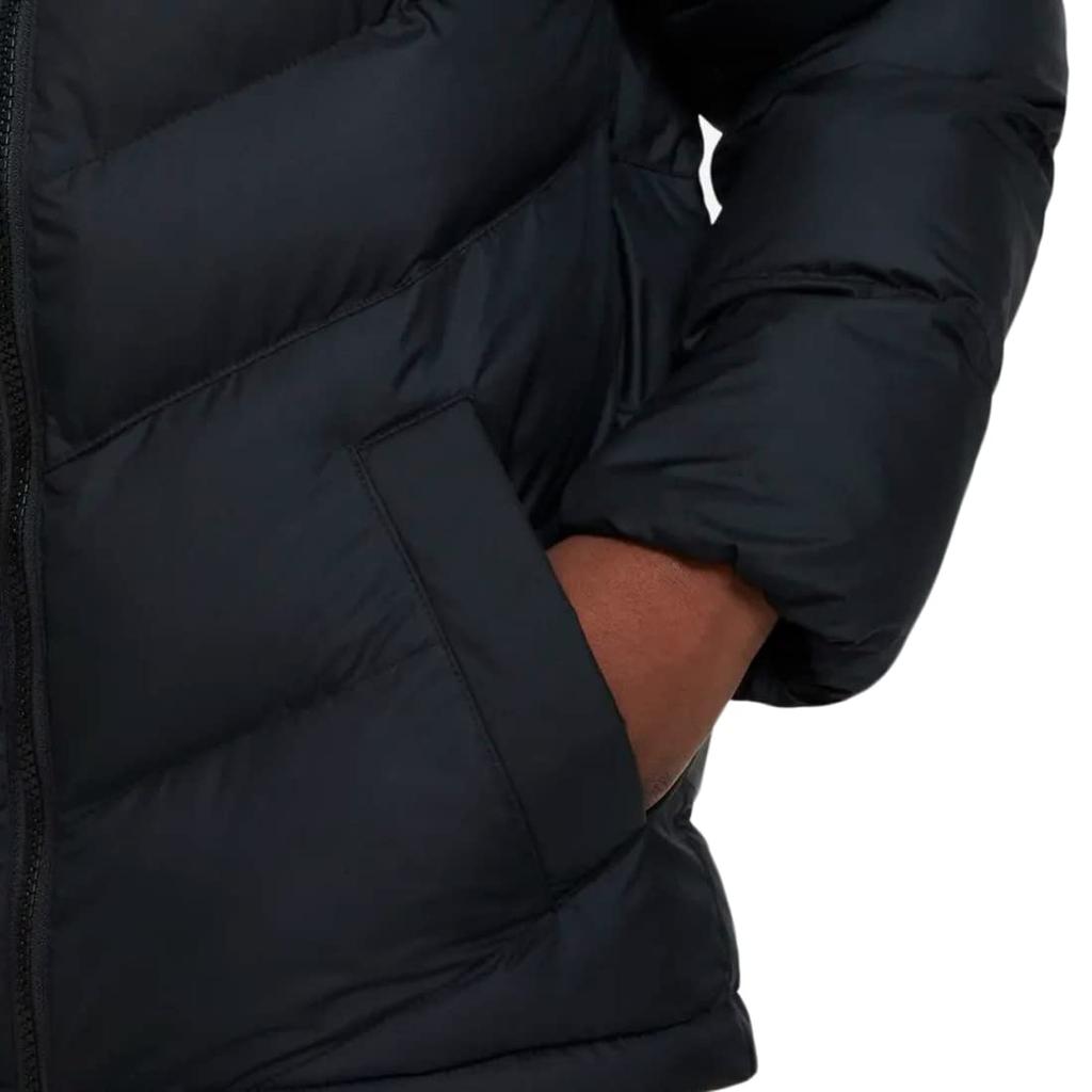 Nike Куртка с капюшоном и молнией с принтом логотипа, детские куртки, черная DX1264-013