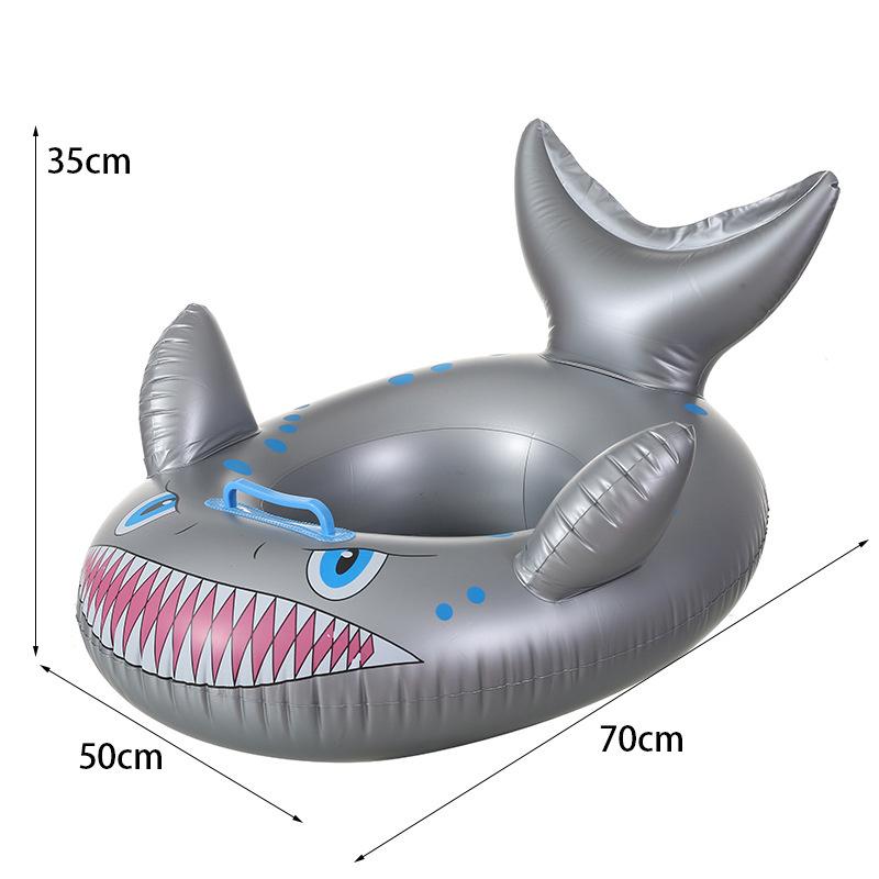 Shark Pool Floats For Kids 3-11 Years Swimming Pool Toys For Boys Girls Inflatable Ride-On Toddler Pool Floats With Safety Seat