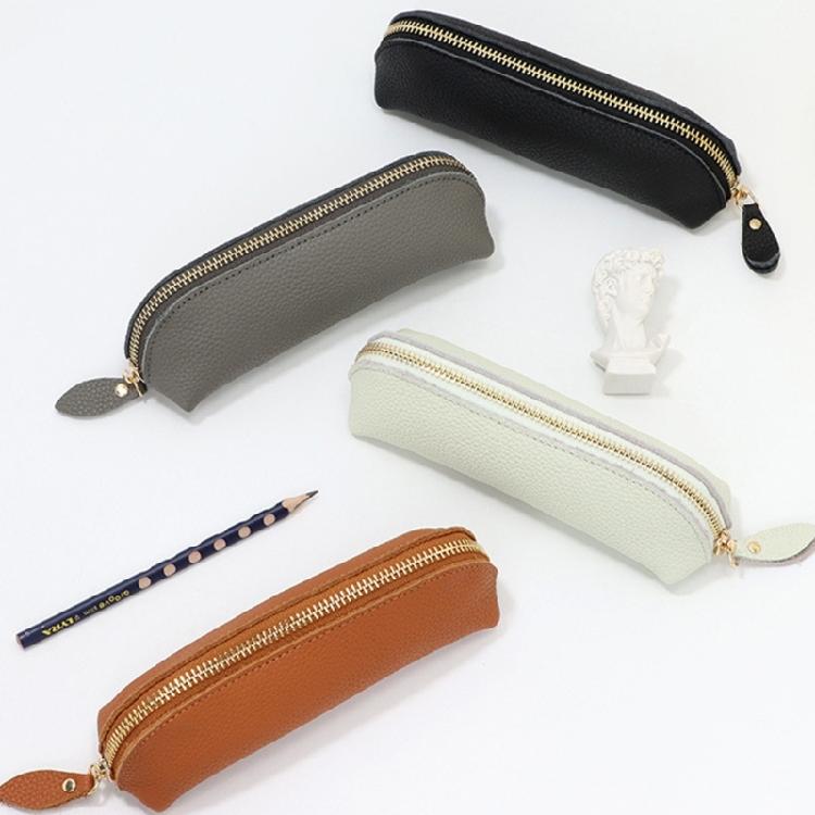 Пенал кожаная косметичка для работы маленькая сумка для ручек на молнии коробка для хранения взрослых настольный органайзер ручки