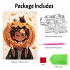 Halloween pearl painting handmade diy art pumpkin black cat wizard portrait autumn leaves pearl home decoration painting