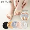 1/5 Pairs Women's Invisible Open Toe Socks Anti-slip Shock-absorbing High Heels Forefoot Pad Half Palm Socks