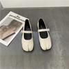 Осень Женские Новые Мэри Джейн Балетки с Раздельным Носком Уличные Противоскользящие Женские Туфли-Лодочки Женские Ретро Повседневные Новинка Однотонные Туфли Zapatos