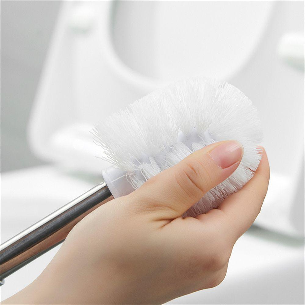 Steel Bath Cleaner with Base Cleaning Brush Toilet Brush Holder Set Toilet Brush Standing Stand