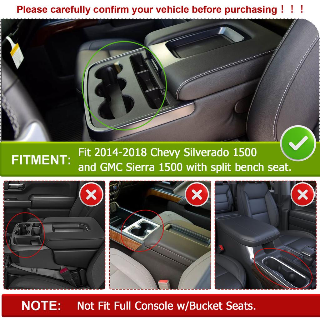 Sixthsmoy Center Console Organizer for 2014-2018 Chevy Silverado 1500 and GMC Sierra 1500 Armrest Storage Box Tray Accessories