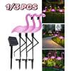 1pc/3pcs Outdoor Solar Lights Flamingo Garden Led Stake Light Waterproof Pathway Lawn Yard Landscape Path Decorative Lights
